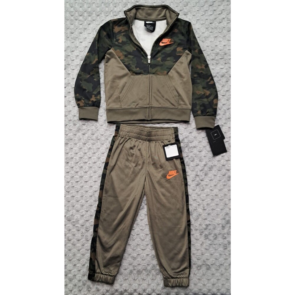 Nike Therma Dri-Fit Kids Boys Sz 3T Jacket & Pants Set Camo 2 Piece Track Suit